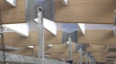 View of detail. - View of detail. - architecture, beam, roof, wood, brown, gray