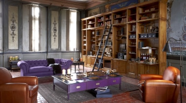 Library with purple and red furniture, wooden bookcase bookcase, furniture, interior design, library, living room, lobby, public library, shelving, brown