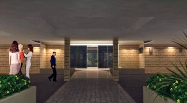 Entry with paved path and planter boxes. - condominium, estate, home, house, interior design, property, real estate, black