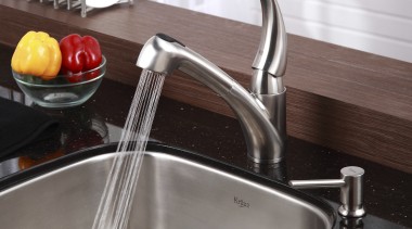 kitchen tap stainless steel modern style - kitchen cookware and bakeware, countertop, plumbing fixture, sink, tap, white, black