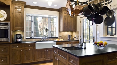 Seen here is the kitchen of the home cabinetry, countertop, cuisine classique, interior design, kitchen, room, brown, white
