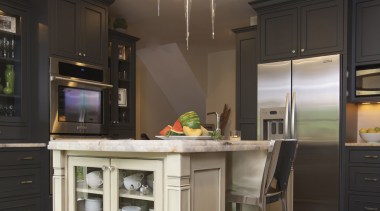 This kitchen was designed by Susan Brunstrum, Sweet cabinetry, countertop, cuisine classique, hardwood, home, interior design, kitchen, room, black, gray, brown