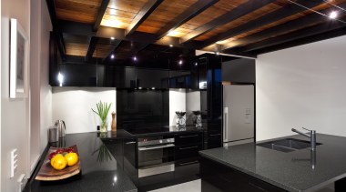 This kitchen was designed by the owner Dave countertop, interior design, kitchen, black, gray