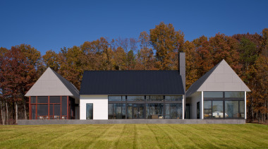 Modern country family home - Modern country family architecture, barn, cottage, estate, facade, farmhouse, home, house, property, real estate, roof, sky, blue, brown