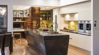 Strong textures in modern kitchen by Darren James, cabinetry, countertop, cuisine classique, interior design, kitchen, white