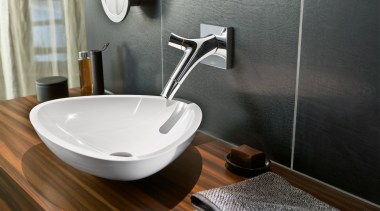 Pure and simple  Brita 3-way water filter bathroom, bathroom sink, ceramic, plumbing fixture, product design, sink, tap, black, gray