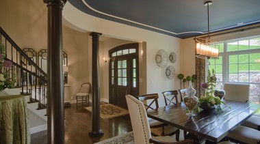 Remodelling the entry foyer was one of the ceiling, dining room, estate, home, interior design, living room, property, real estate, room, window, brown