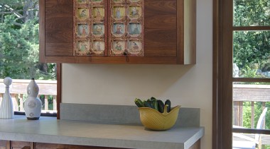 Open plan walnut kitchen - Open plan walnut cabinetry, countertop, dining room, home, interior design, kitchen, room, table, window, wood, gray, brown