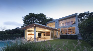 New house by Joseph Alliker of RAAA - architecture, cottage, elevation, estate, facade, farmhouse, home, house, landscape, property, real estate, residential area, roof, siding, villa, black