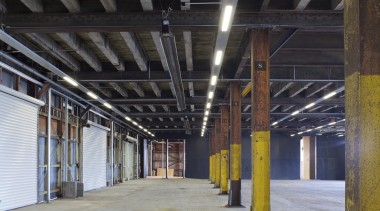 Macrennie Commercial Construction work on Shed 10 - beam, ceiling, daylighting, structure, warehouse, gray, black