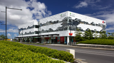 The Crossing at Highbrook Business Park was constructed architecture, building, condominium, corporate headquarters, metropolitan area, mixed use, real estate, sky, gray