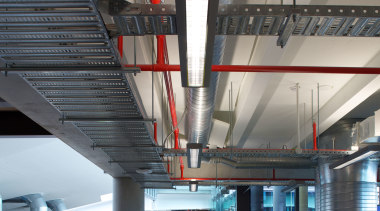 AFS Total Fire Protection supplied and installed the architecture, ceiling, daylighting, interior design, office, gray, black