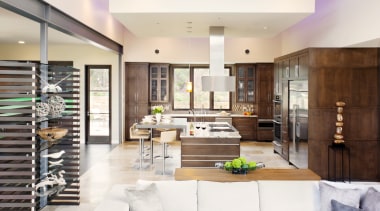 Contemporary café style wood kitchen - Contemporary café interior design, living room, lobby, white