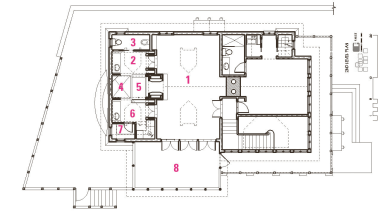 Plan of mountain vacation home - Plan of architecture, area, design, diagram, drawing, floor plan, line, plan, product design, structure, white