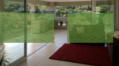 Northland show home open to outdoors.  To floor, flooring, glass, grass, green, home, house, interior design, plant, property, real estate, wall, window, gray