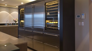 Sleek, contemporary German kitchen - Sleek, contemporary German cabinetry, home appliance, interior design, kitchen, kitchen appliance, major appliance, refrigerator, black, brown