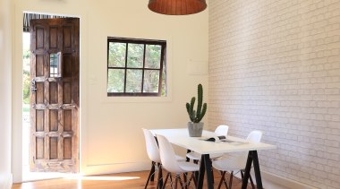 A much-loved part of the Waiheke landscape, Moa ceiling, chair, dining room, floor, furniture, home, house, interior design, property, real estate, room, table, wall, window, wood, gray