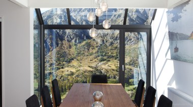 After a comprehensive renovation, the views from the furniture, interior design, real estate, table, gray