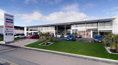 Calder Stewart was the main contractor for this building, car dealership, corporate headquarters, mixed use, property, real estate, gray