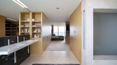 Sliding pocket doors between this master bedroom and architecture, house, interior design, property, real estate, gray