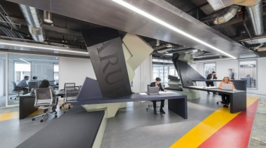 Applied geometry  this satellite office for leading interior design, product design, gray
