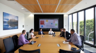 New Ricoh Auckland office is a showroom for communication device, conference hall, institution, meeting, office, seminar, technology