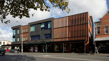 Lot 3 comprises two buildings and a two-level apartment, architecture, building, city, commercial building, condominium, downtown, facade, house, mixed use, neighbourhood, property, real estate, residential area, town, black, white