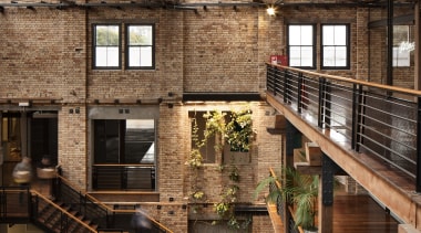 Haydn &amp; Rollett Construction was the main contractor architecture, beam, daylighting, interior design, lobby, wood, brown