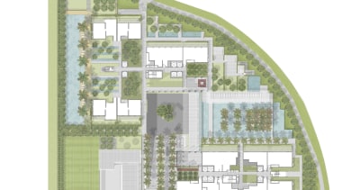 This site plan shows the leisure and recreational elevation, floor plan, land lot, mixed use, neighbourhood, plan, real estate, residential area, urban design, white