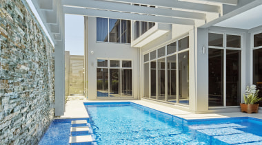 Making a splash  guests couldnt fail to condominium, daylighting, estate, home, leisure, leisure centre, property, real estate, swimming pool, water, gray, teal