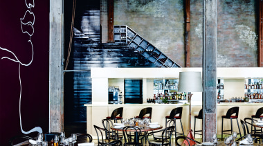 :Attention to colour brings a sense of intimacy dining room, furniture, interior design, restaurant, table, black