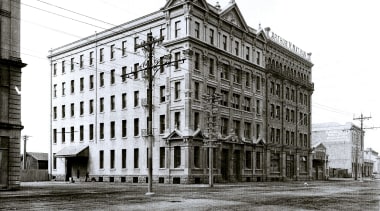 Long standing  Nathan Building and Australis House, architecture, black and white, building, classical architecture, facade, history, landmark, metropolis, monochrome, monochrome photography, white
