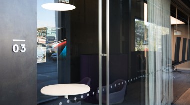 First point of contact  smooth to the architecture, ceiling, furniture, glass, interior design, light fixture, black, gray