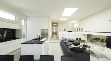 On entering the villas front door, the sightline architecture, daylighting, house, interior design, living room, property, real estate, white