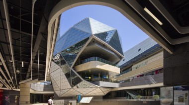 The lantern-like structure in the middle of the architecture, building, convention center, metropolitan area, mixed use, structure, black