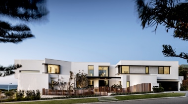 Given the sloping site, the house is three-levels 