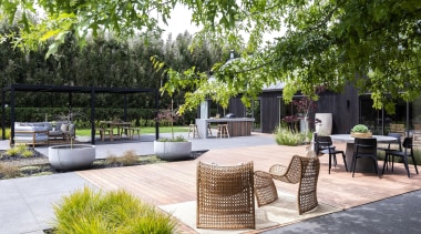 Outdoor living, barbecue station and sheltering loggia all 