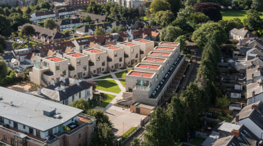 The low-rise development is achieved through the formation 