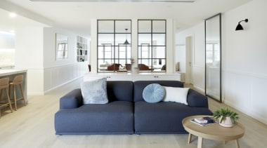 The apartment occupies the entire second level of 