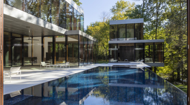 Beyond the lap pool and spa is a 