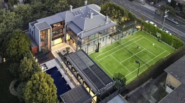 At the rear of the home, a new 