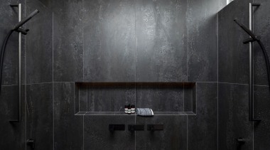 Even the shower has a moody, glamorous air. 