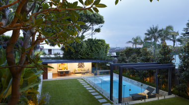Pool, cabana for teenagers and metal arbours all 