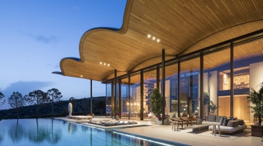Very little – a pool and some glass 