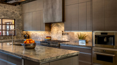 A custom metal rangehood cover is an unexpected 