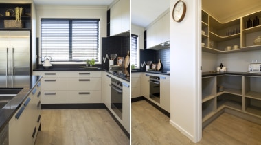 Find out more about GJ Gardner Homes here: cabinetry, countertop, cuisine classique, floor, interior design, kitchen, real estate, room, gray, brown