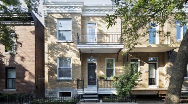 The front facade now presents fine restorative work 