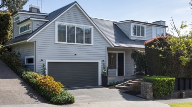Conduct your own research on the look &amp; architecture, building, cargo, cottage, estate, facade, home, house, neighbourhood, property, real estate, residential area, roof, siding, tree, window, gray, black