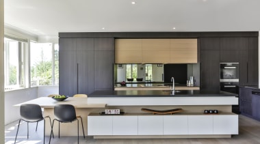 This clean-lined kitchen has a pared back almost 