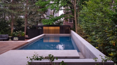 The pool and hot tub, bounded by a 